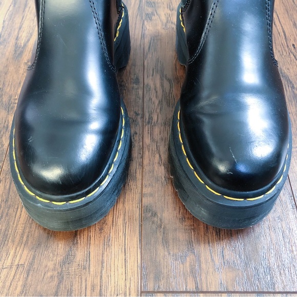 SOLD Dr Martens • 2976 Chelsea Boot Quad platform black smooth leather chunky - Picture 5 of 14